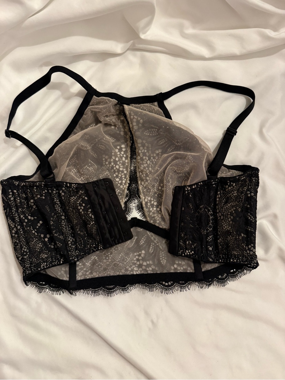 Like New Victoria's Secret Very Sexy Black Lace Unlined Plunge High Neck Bra - Picture 2 of 5